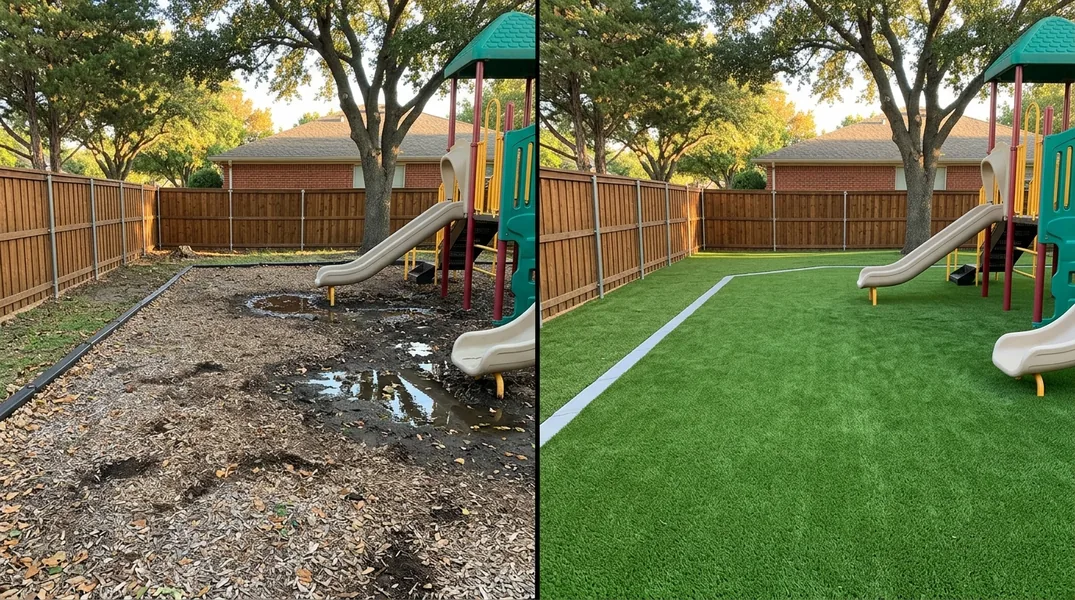 Result artificial grass installation in Plano - Plano Turf Installation